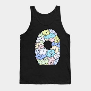 Number 0 zero Funny and Colorful Cute Monster Creatures Tank Top